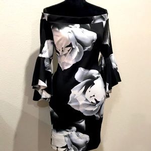 Beautiful Off the Shoulder Black and White Mini